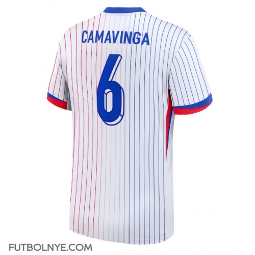 Camiseta Francia Eduardo Camavinga #6 Visitante Equipación Eurocopa 2024 manga corta